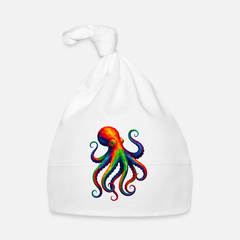 WPAP Style Polygon Animals - Octopus Octopus Organic Baby Cap