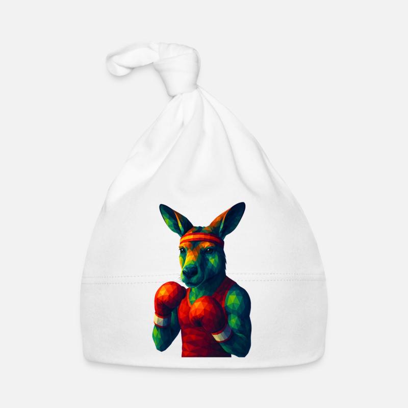 WPAP Style Animals - Kangaroo Boxer in Pose Organic Baby Cap