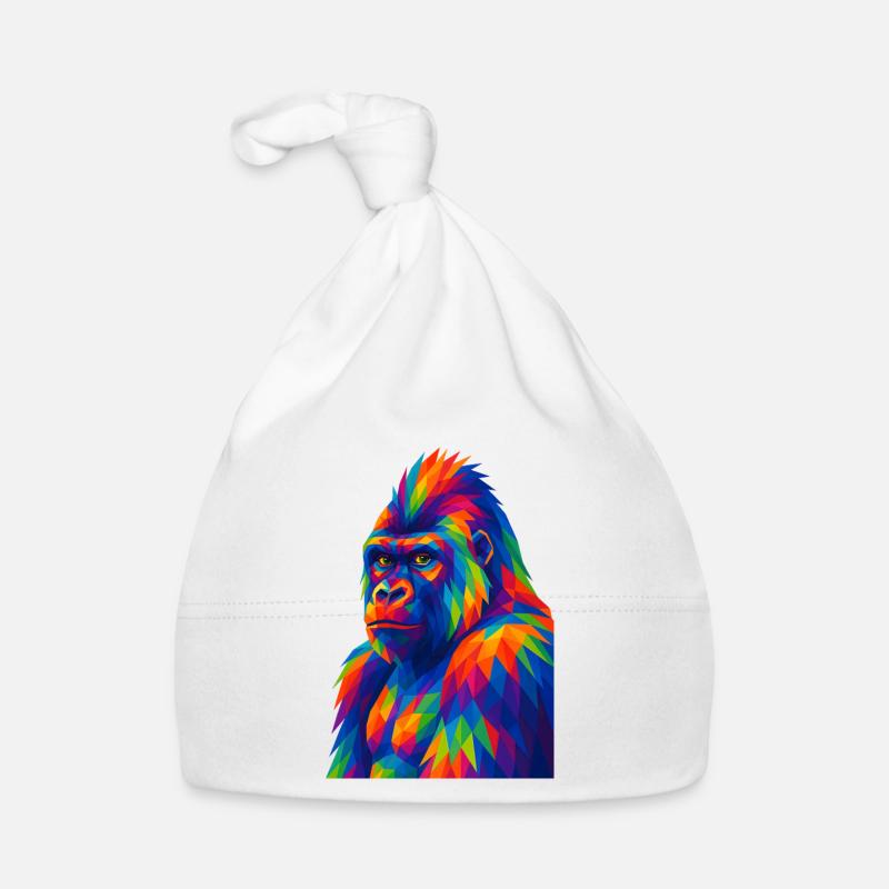 WPAP Polygon Style Animals - Gorilla Portrait Organic Baby Cap