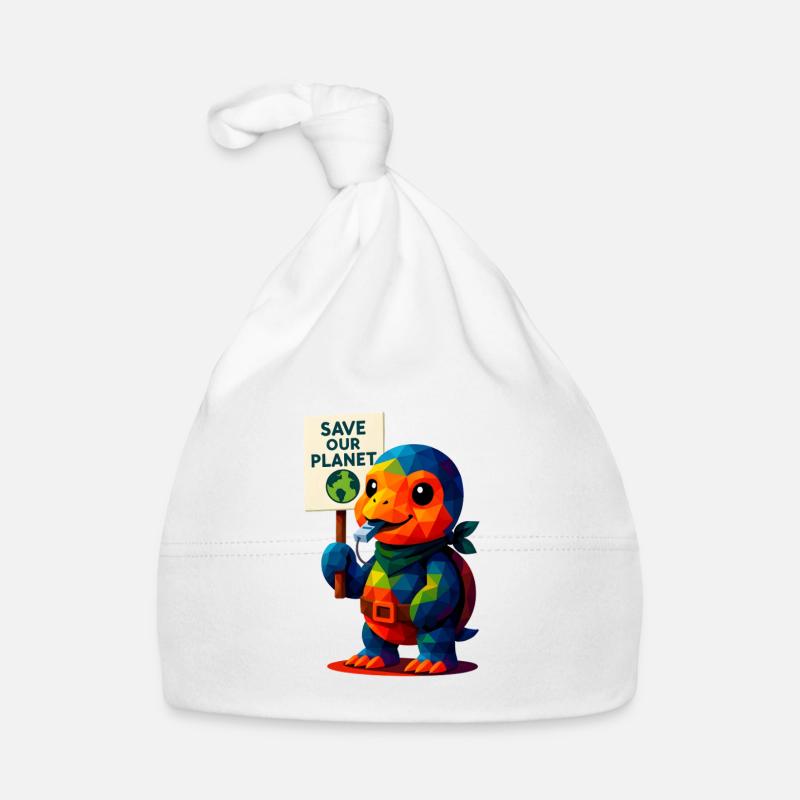 WPAP Polygon Kawaii Style Animaux Bébé Tortue Bonnet bio Bébé