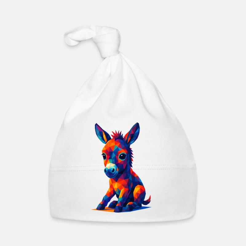 WPAP Polygon Kawaii Style Bébé âne âne âne Bonnet bio Bébé