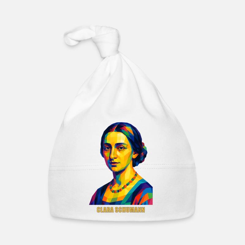 WPAP Polygon Portrait Clara Schumann Komponistin Baby Bio-Mütze