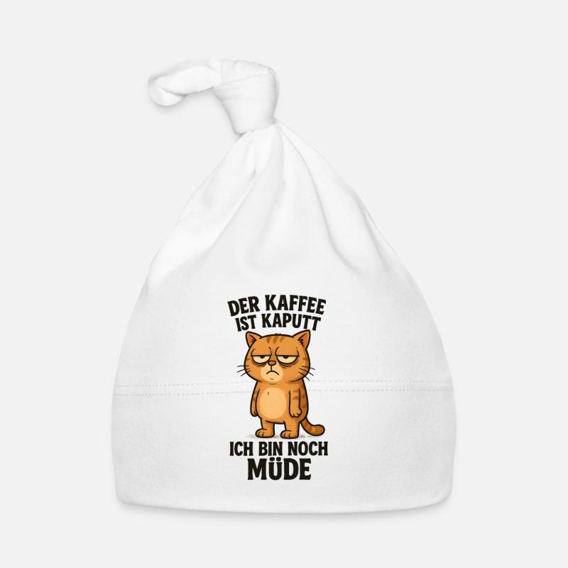 Le café est cassé Chat matinal Bonnet bio Bébé