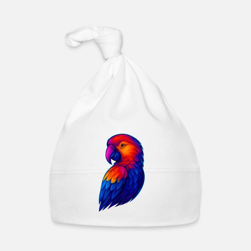 Lebendige Regenbogenpapagei Illustration Baby Bio-Mütze