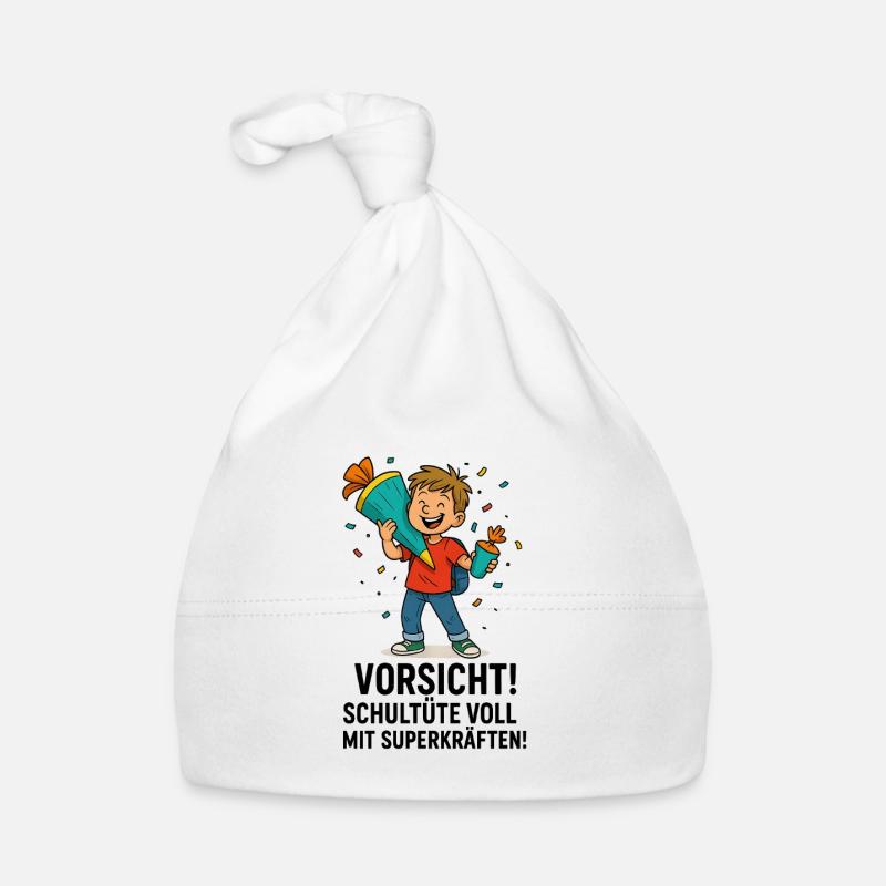 School Cone Superpowers School Enrollment Organic Baby Cap