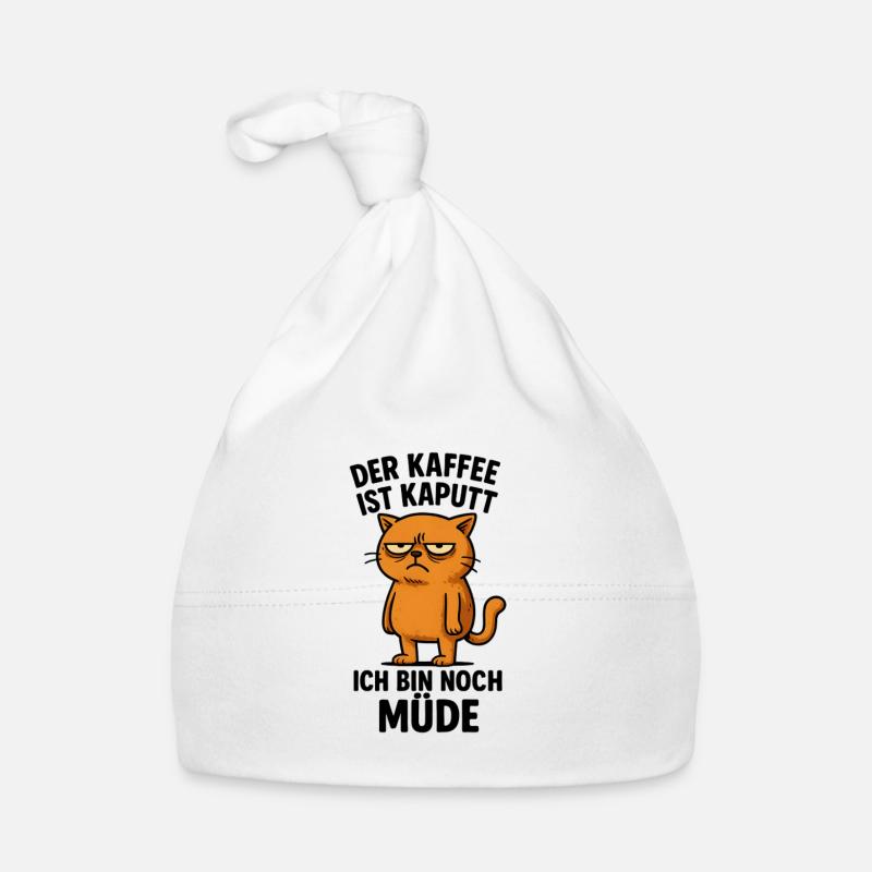 Le café est cassé drôle de chat Bonnet bio Bébé