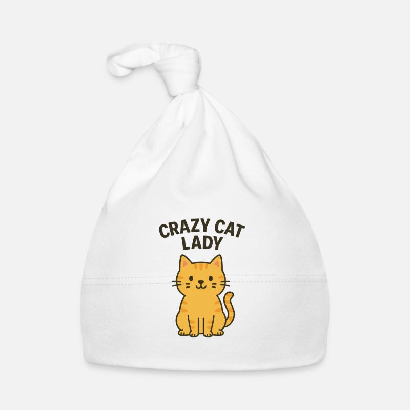 Crazy Cat Lady Illustration Organic Baby Cap