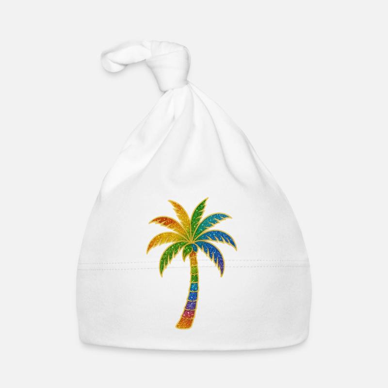 Bunter Regenbogen Palme Baby Bio-Mütze