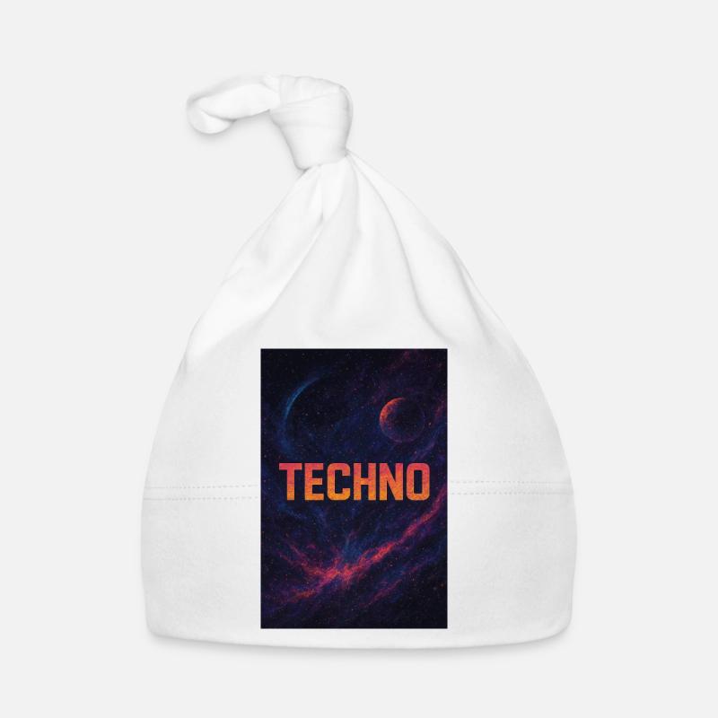Design techno spatial futuriste Bonnet bio Bébé