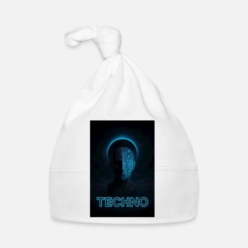 Futuristic Techno Portrait Design Organic Baby Cap