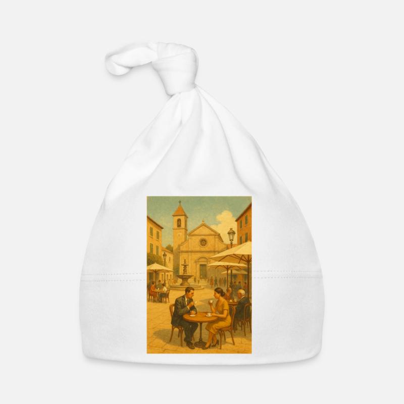 Coffee magic in squares Organic Baby Cap