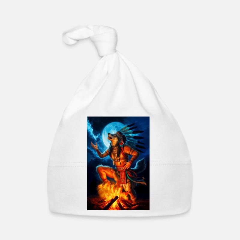 Humanoid Shaman Wolf Organic Baby Cap