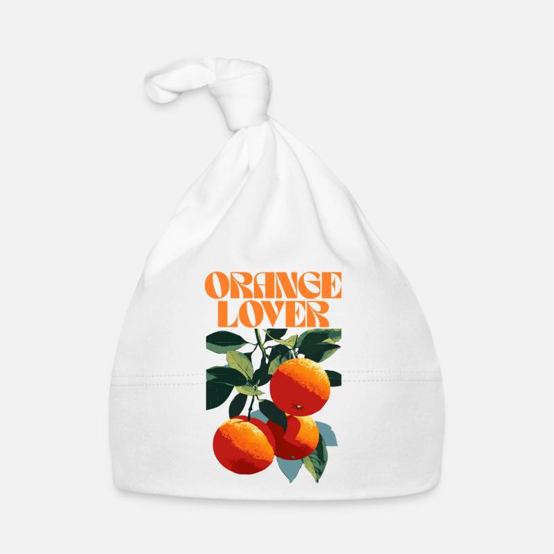 Orange Lover Fruit Illustration Organic Baby Cap