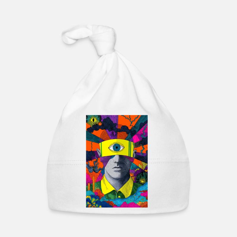 Visage visionnaire avec œil hypnotique Bonnet bio Bébé