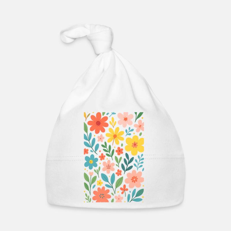 Floral patterns in pastel colours Organic Baby Cap