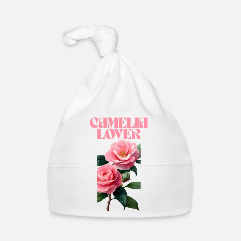 Camelia Lover Typographie florale Design Bonnet bio Bébé