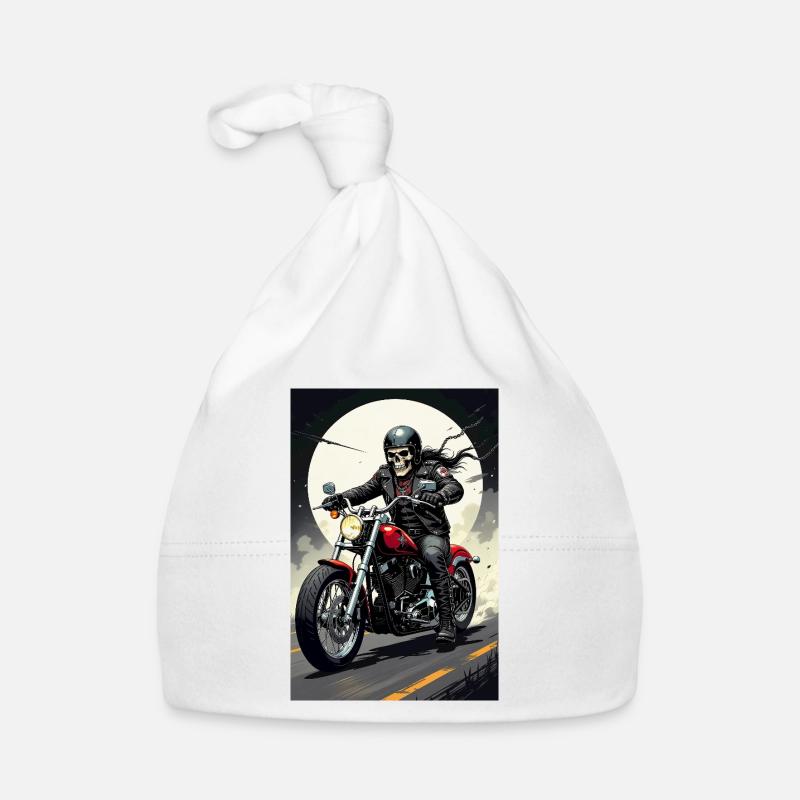 Chopper_Biker_Artwork_Collection_R05 - Baby Bio-Mütze - Weiß