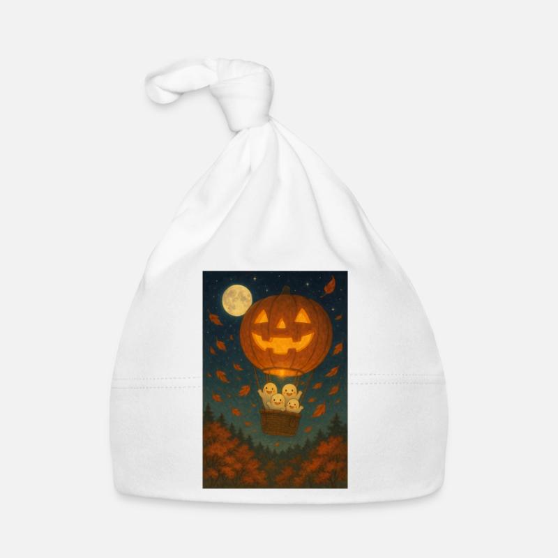 Pumpkin Halloween Ghosts Organic Baby Cap