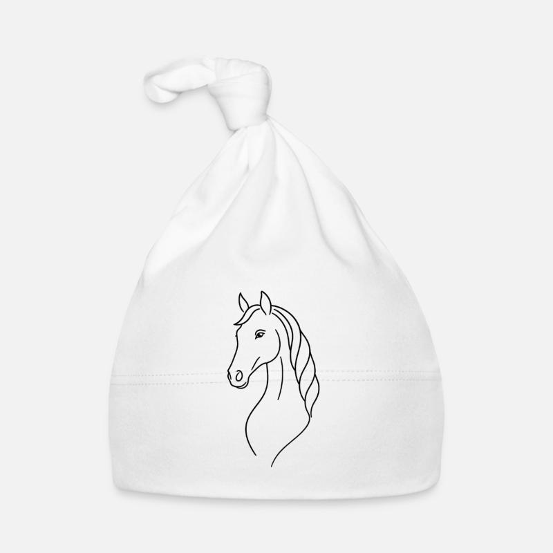 Eleganter Silhouetten-Pferd Baby Bio-Mütze