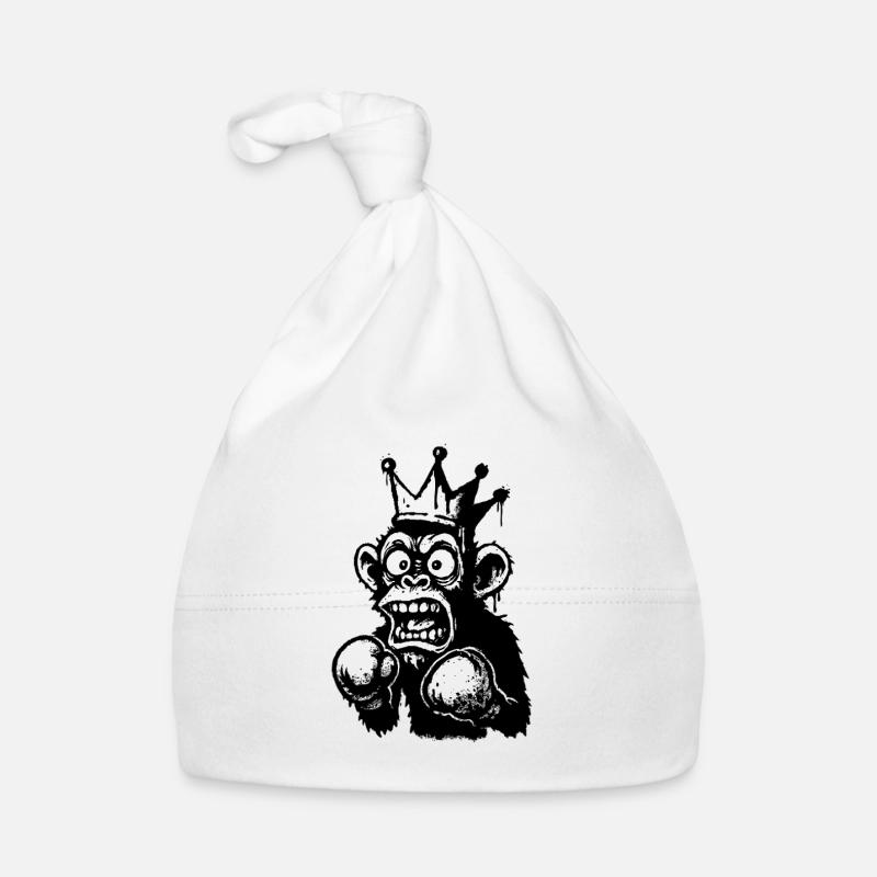 Crashing Monkey King Illustration Organic Baby Cap