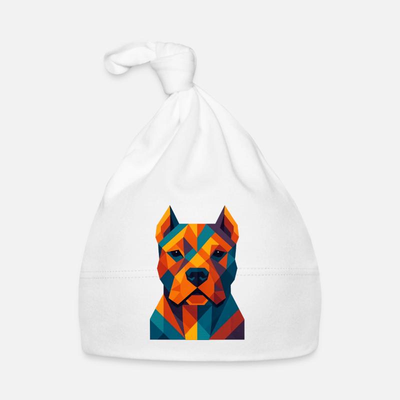 Chien | Tête de chien Impression / Impression / Design - Bonnet bio Bébé - blanc