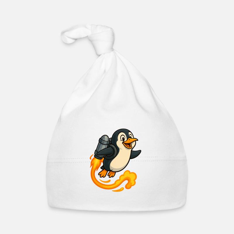 Playful Penguin Rocket Flight Organic Baby Cap