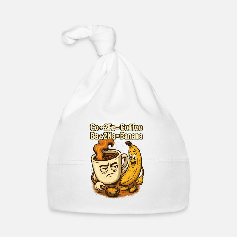 Café Banane Chem Jeu de mots - Bonnet bio Bébé - blanc