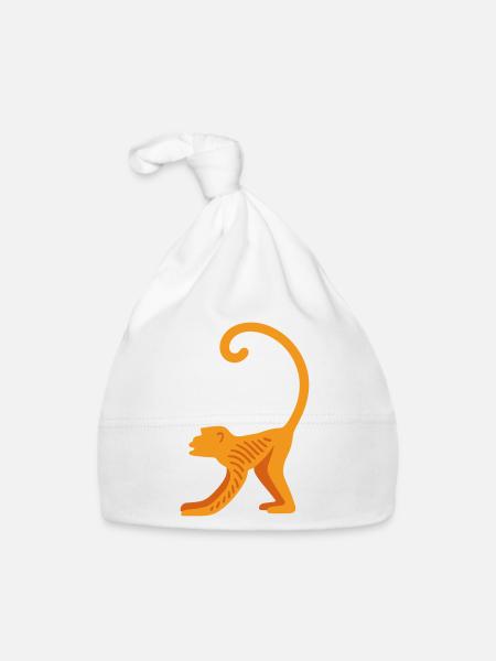 Orangutan line logo - Organic Baby Cap - white - Front