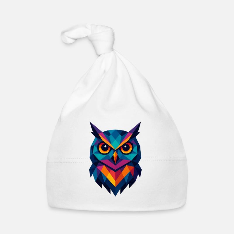 Hibou | Impression de tête de hibou Bonnet bio Bébé