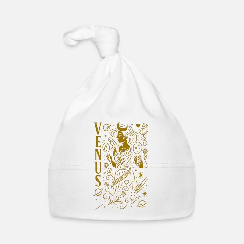 Vénus Ligne Céleste Art Déesse - Bonnet bio Bébé - blanc