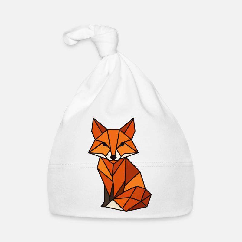 Geometric Fox Triangles Organic Baby Cap