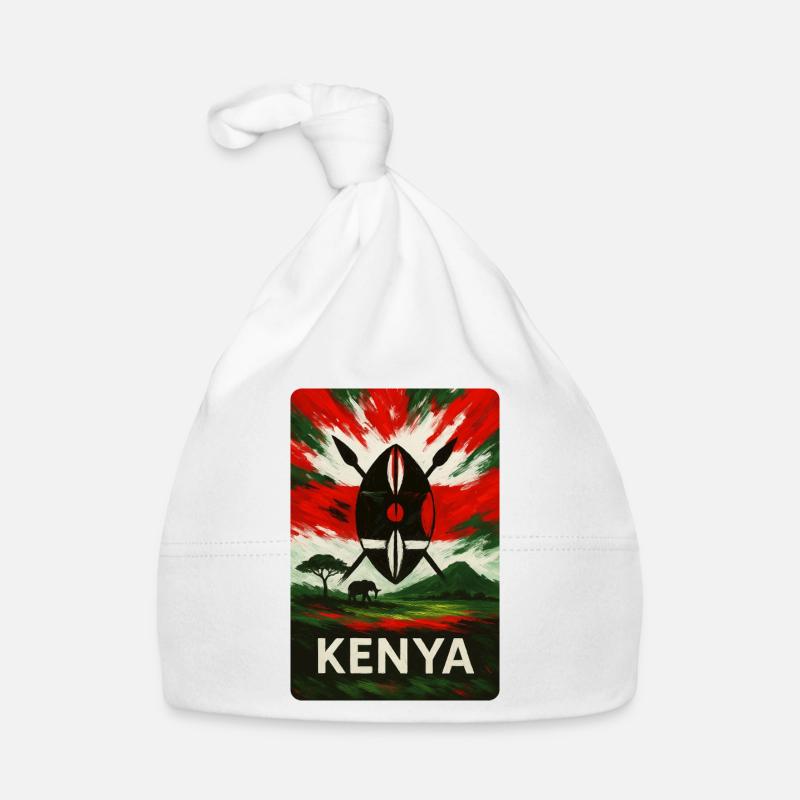 Conception de drapeaux de paysage du Kenya Bonnet bio Bébé