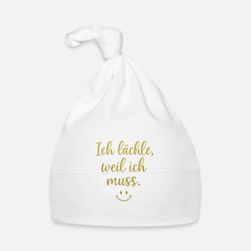Je ris parce que je dois le faire - Bonnet bio Bébé - blanc