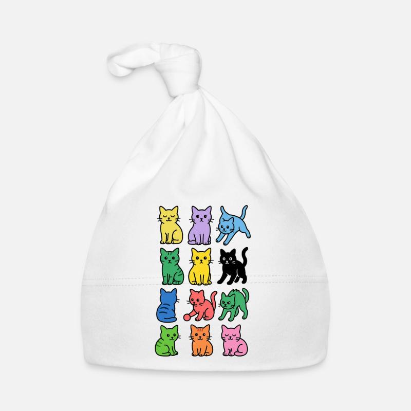 Rainbow cats in pop colors Organic Baby Cap