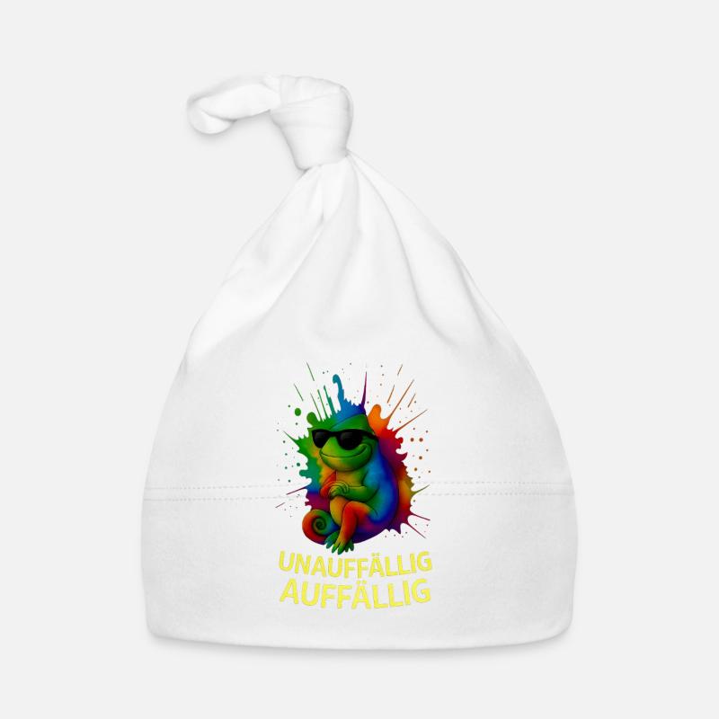 Rainbow chameleon with style Organic Baby Cap