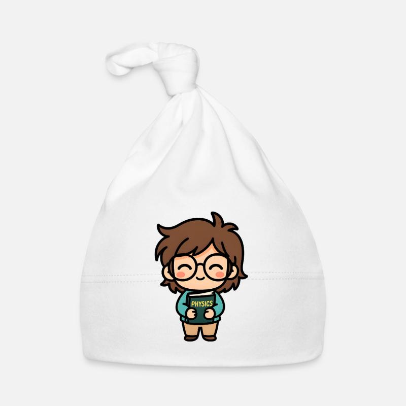 Little physics hero with book Organic Baby Cap
