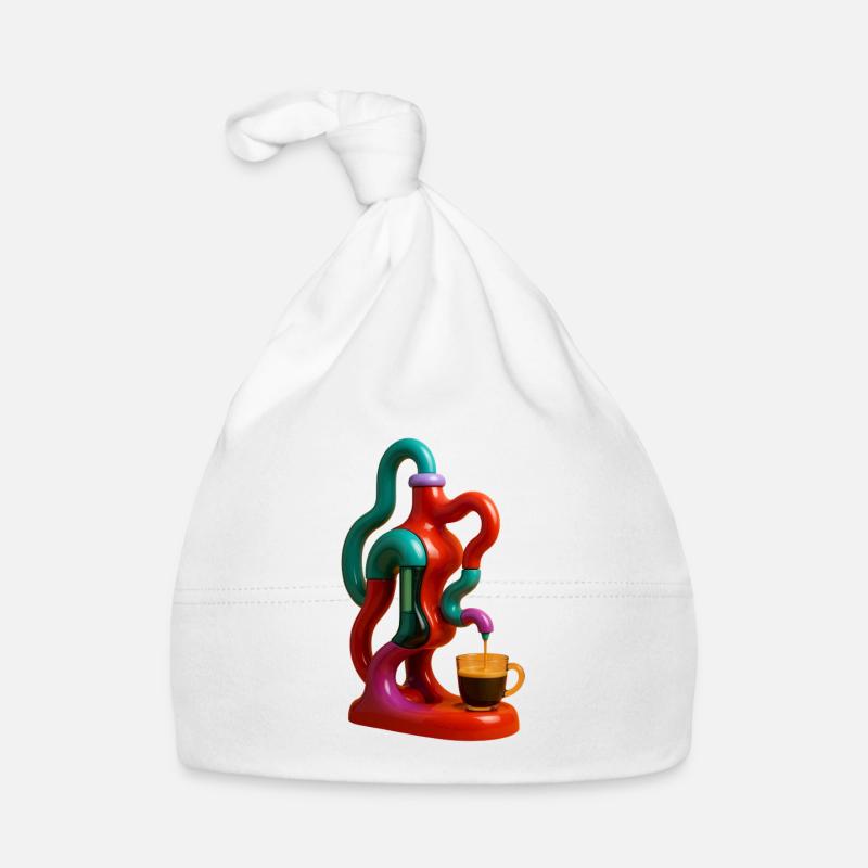 Le café coule dans un jeu de couleurs Bonnet bio Bébé