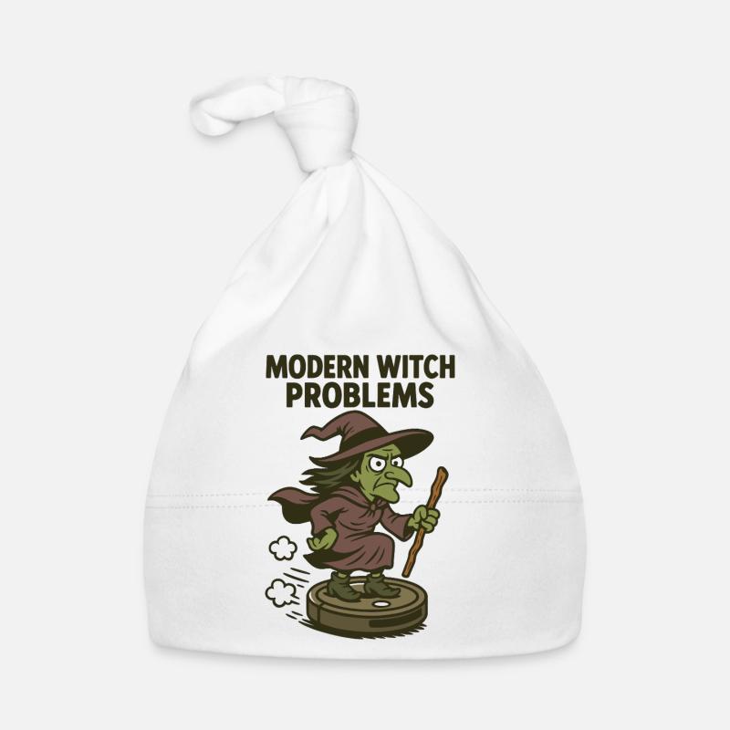 Modern Witch Problems – Funny Witch Design Organic Baby Cap