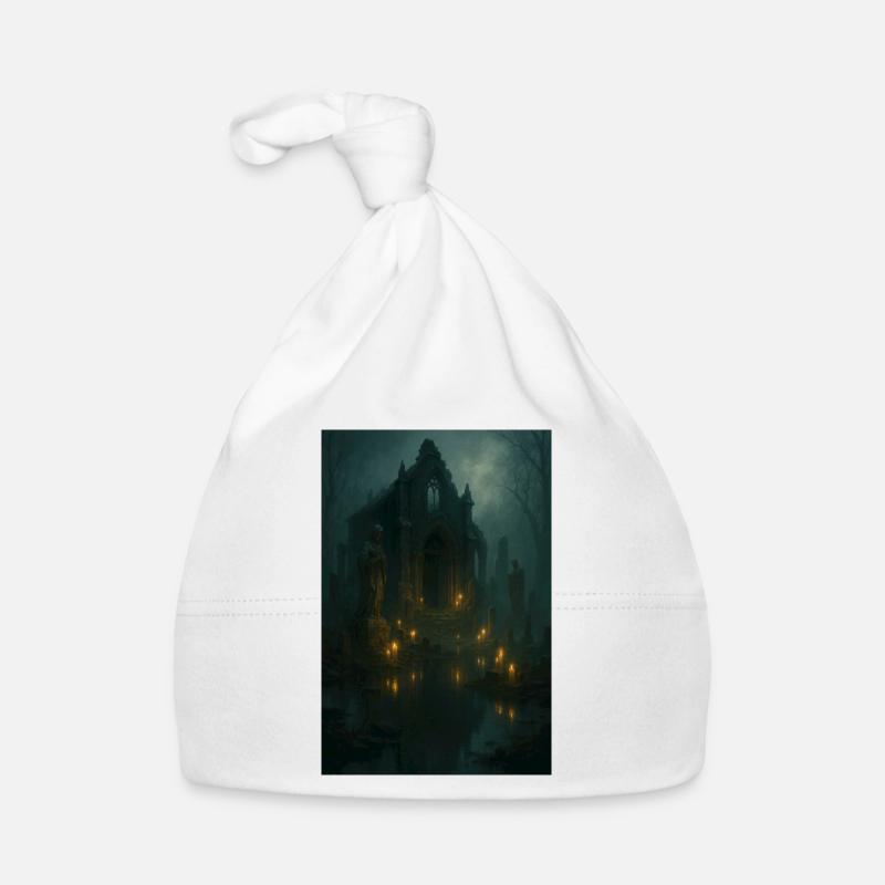 Gothic ruin by moonlight Organic Baby Cap