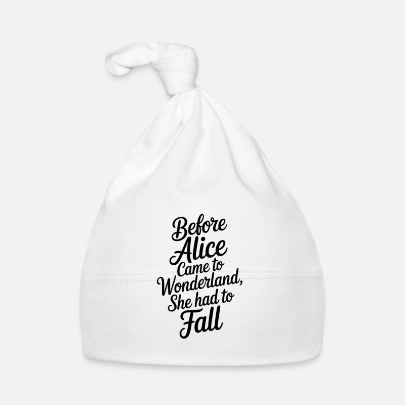 Wunderland Zitat in Script Baby Bio-Mütze