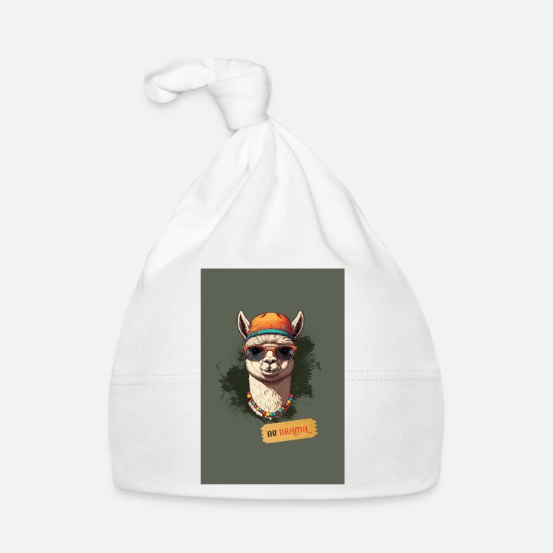 No Drama Llama – Style rétro cool Bonnet bio Bébé