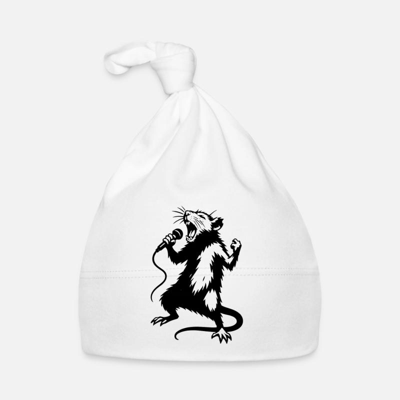 Rat Singer with Microphone Organic Baby Cap