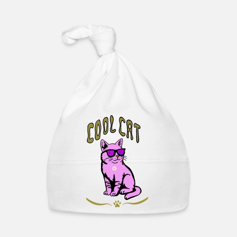 Style de lunettes de soleil chat rose - Bonnet bio Bébé - blanc
