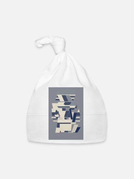 Blue Robot Warrior - Organic Baby Cap - white - Front