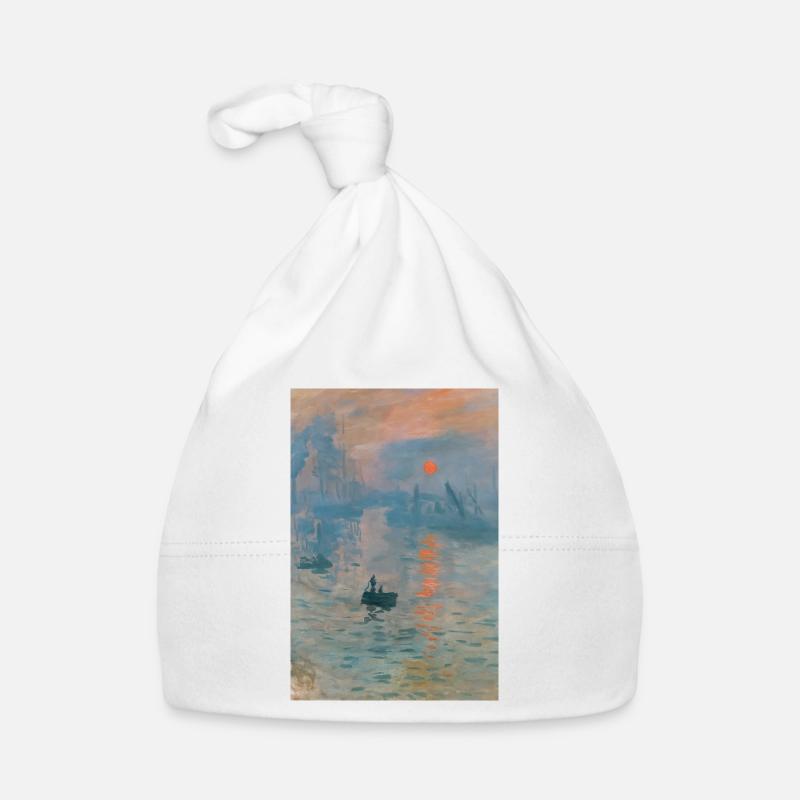 Impressionist Seascape Sunset Organic Baby Cap
