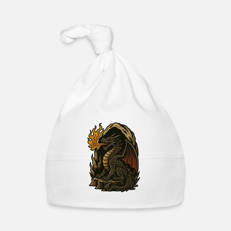 Flammender Drache Baby Bio-Mütze