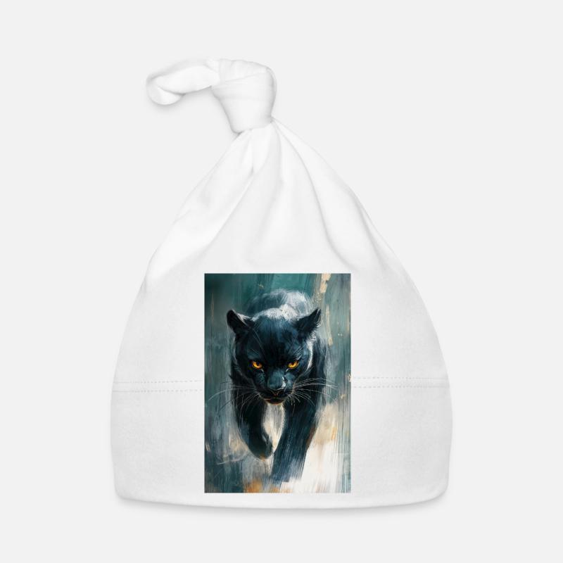Illustration eines Panthers Baby Bio-Mütze