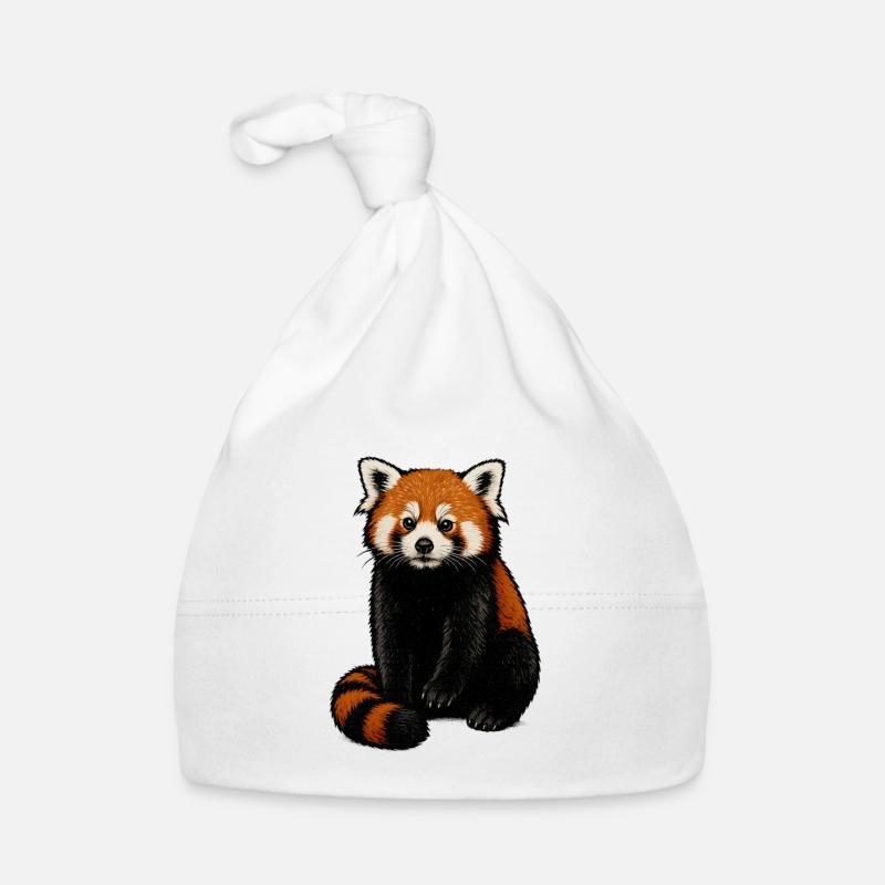 Red Panda Cuddle Illustration Organic Baby Cap