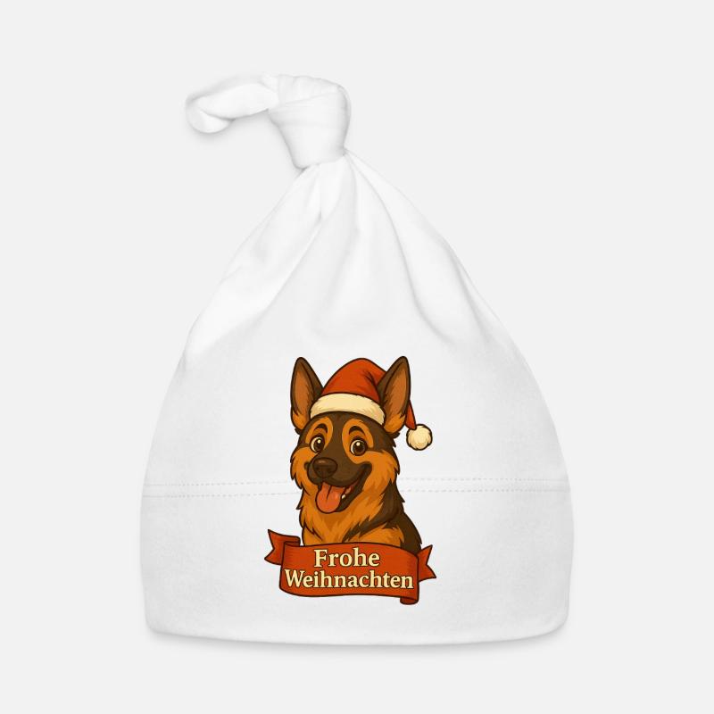 Weihnachts Schäferhund Cartoon Baby Bio-Mütze