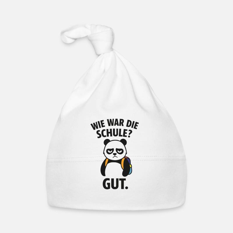 Panda with backpack school question Organic Baby Cap